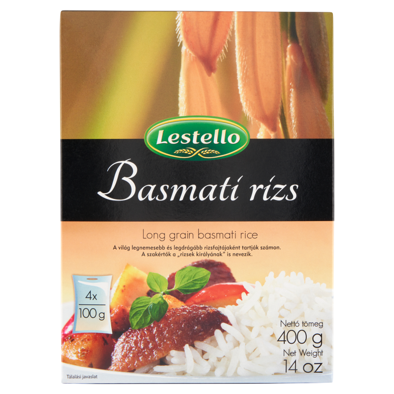 Lestello hosszú szemű fehér basmati rizs 4 x 100 g