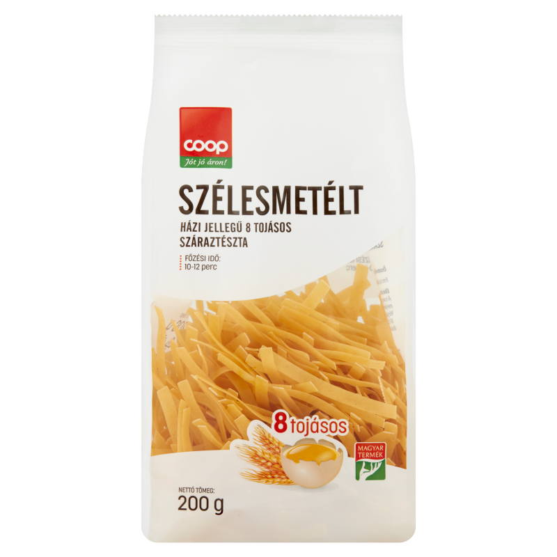 Coop szélesmetélt 8 tojásos, házi jellegű száraztészta 200 g