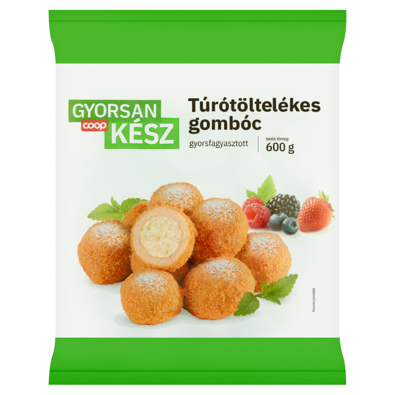 Coop Gyorsan Kész gyorsfagyasztott túrótöltelékes gombóc 600 g