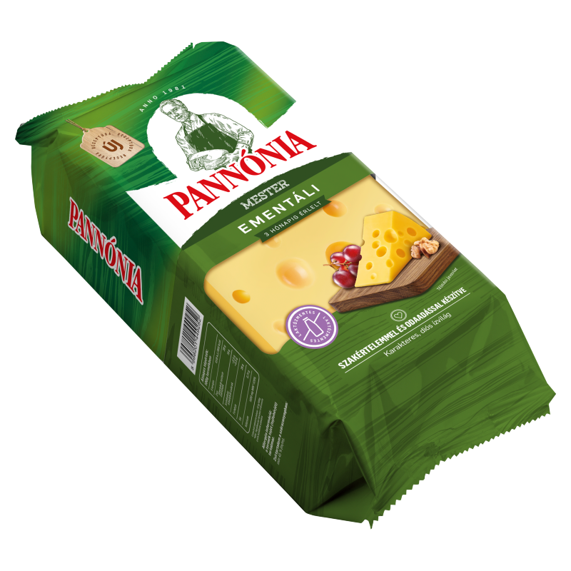 Pannónia Mester Ementáli zsíros, kemény, erjedési lyukas tömbsajt 1 kg