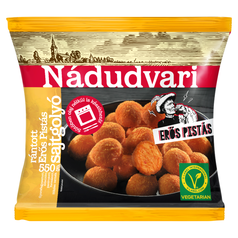 Nádudvari Erős Pistás gyorsfagyasztott rántott sajtgolyó 550 g