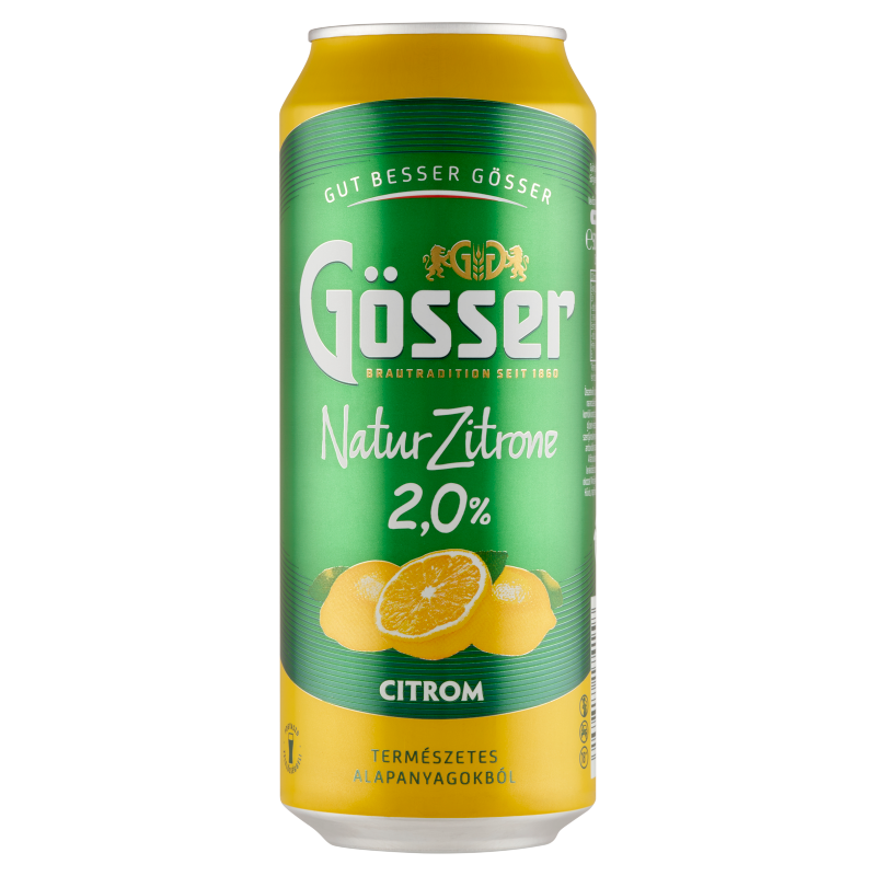 Gösser Natur Zitrone citromos sörital 2,0% 500 ml