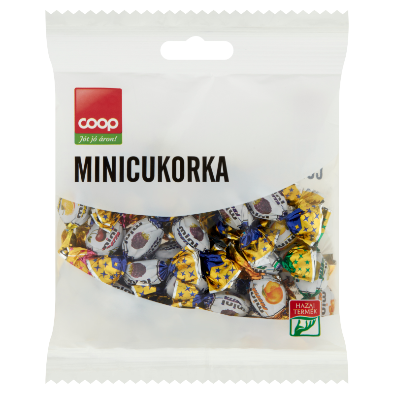 Coop Minicukorka vegyes gyümölcsízű töltetlen keménycukorka 70 g