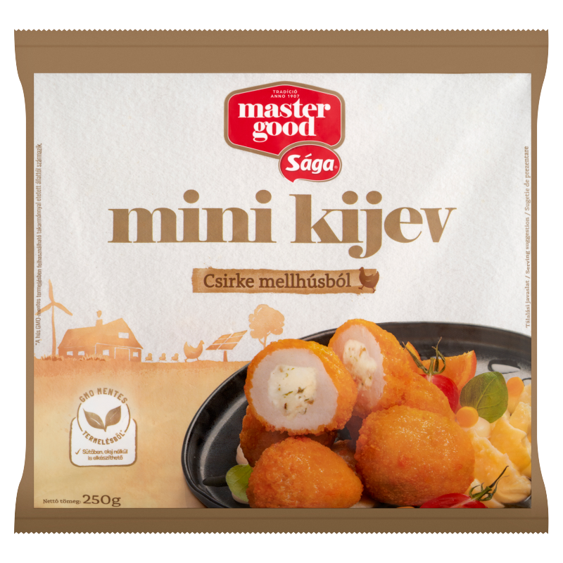 Sága Mini Kijev gyorsfagyasztott hús sajtos fokhagymás és petrezselymes töltelékkel 250 g