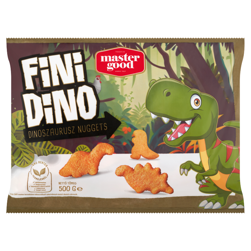 Master Good Fini Dino Dinoszaurusz Nuggets gyorsfagyasztott panírozott csirke mellhús 500 g