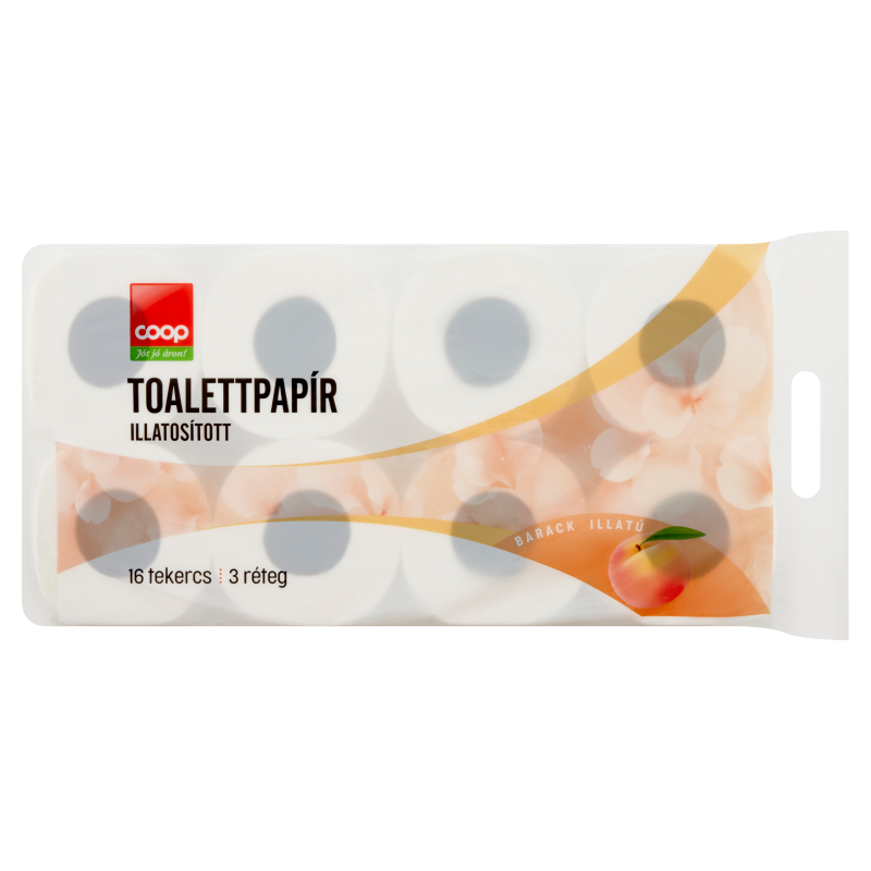 Coop barack illatú illatosított toalettpapír 3 rétegű 16 tekercs