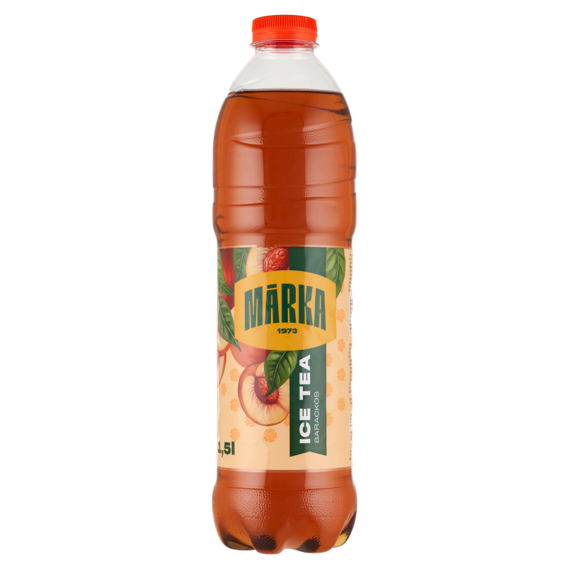 Márka őszibarackízű szénsavmentes üdítőital fekete tea kivonattal és cukorral 1,5 l